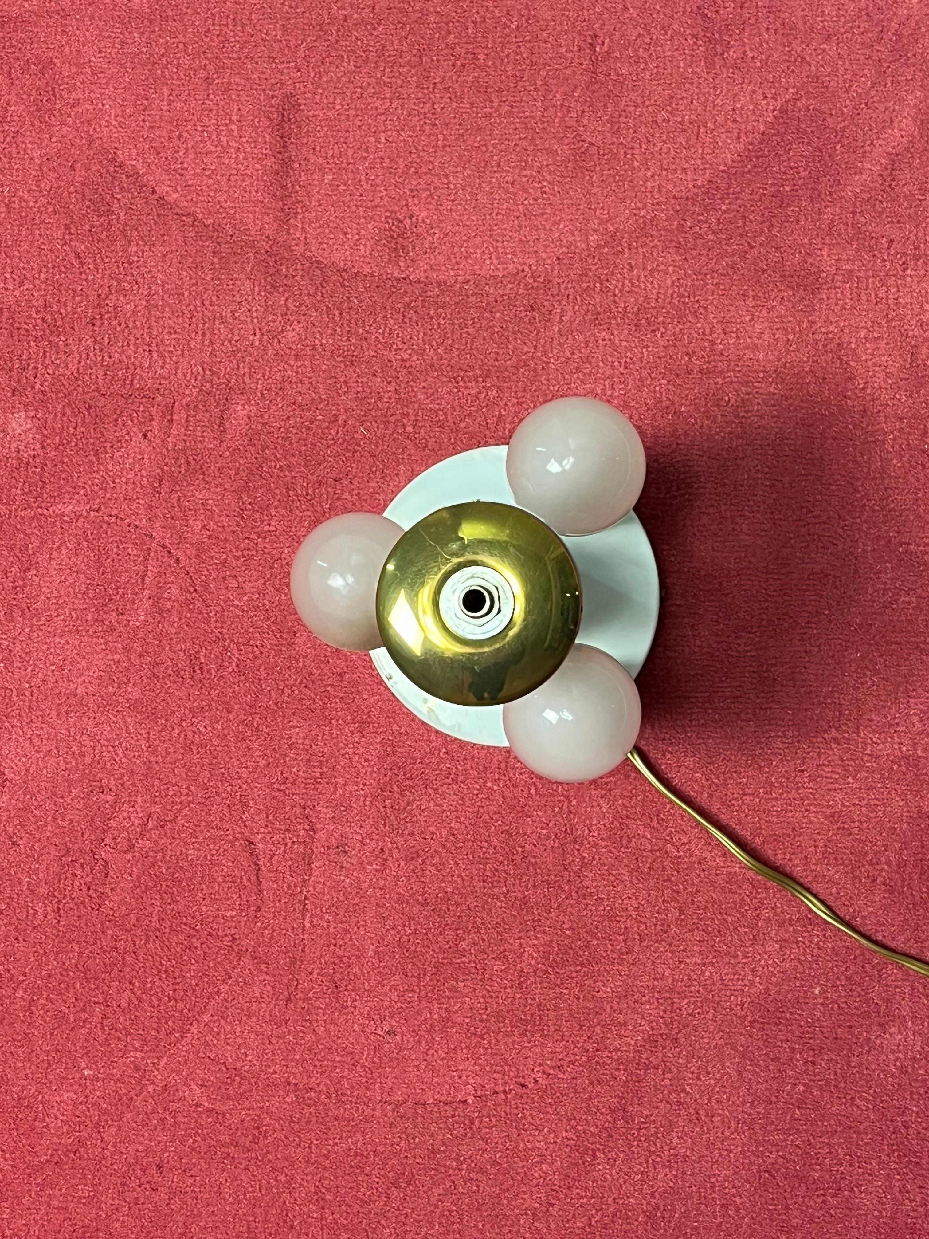 Small Italian Mid-Century 3-Light Murano Glass Ceiling Lamp, 1960s For Sale 5