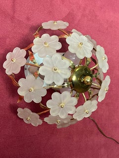 Small Italian Mid-Century 3-Light Murano Glass Ceiling Lamp, 1960s