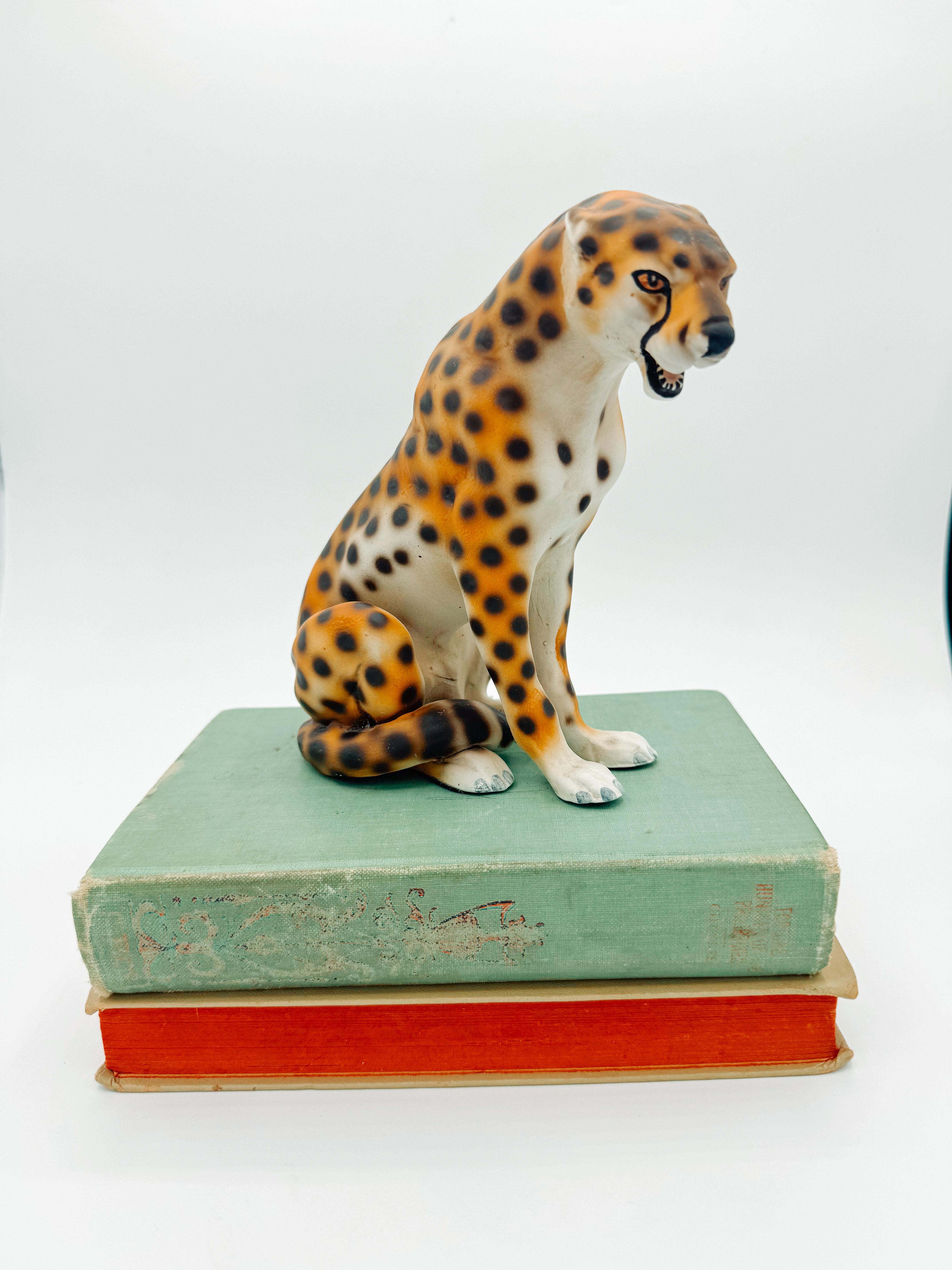 Piccola scultura italiana di ghepardo in ceramica di metà secolo, finitura opaca in vendita 6