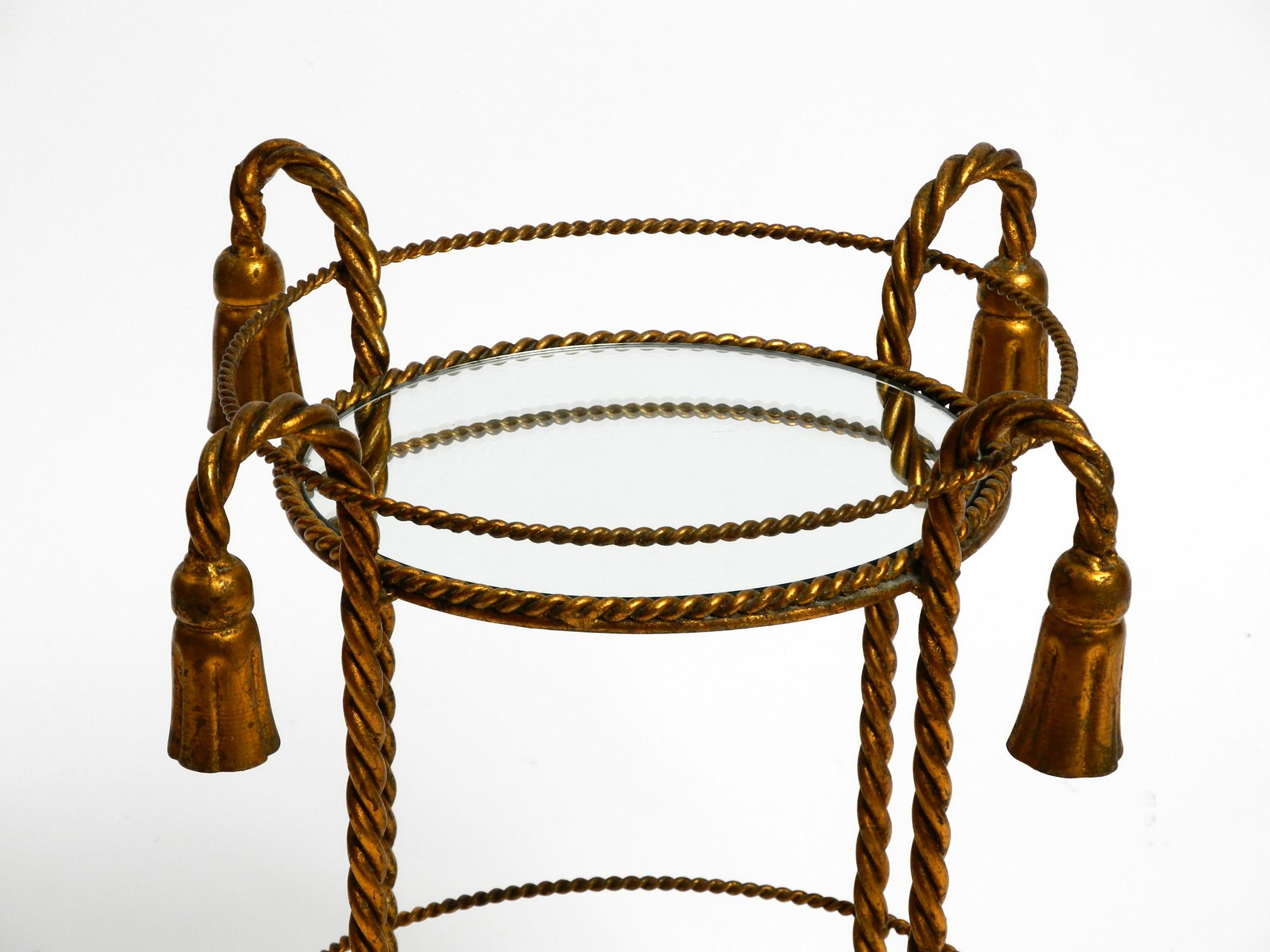 Small Italian Mid Century Regency side table in gilded iron by Li Puma Firenze 7