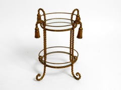 Small Italian Mid Century Regency side table in gilded iron by Li Puma Firenze
