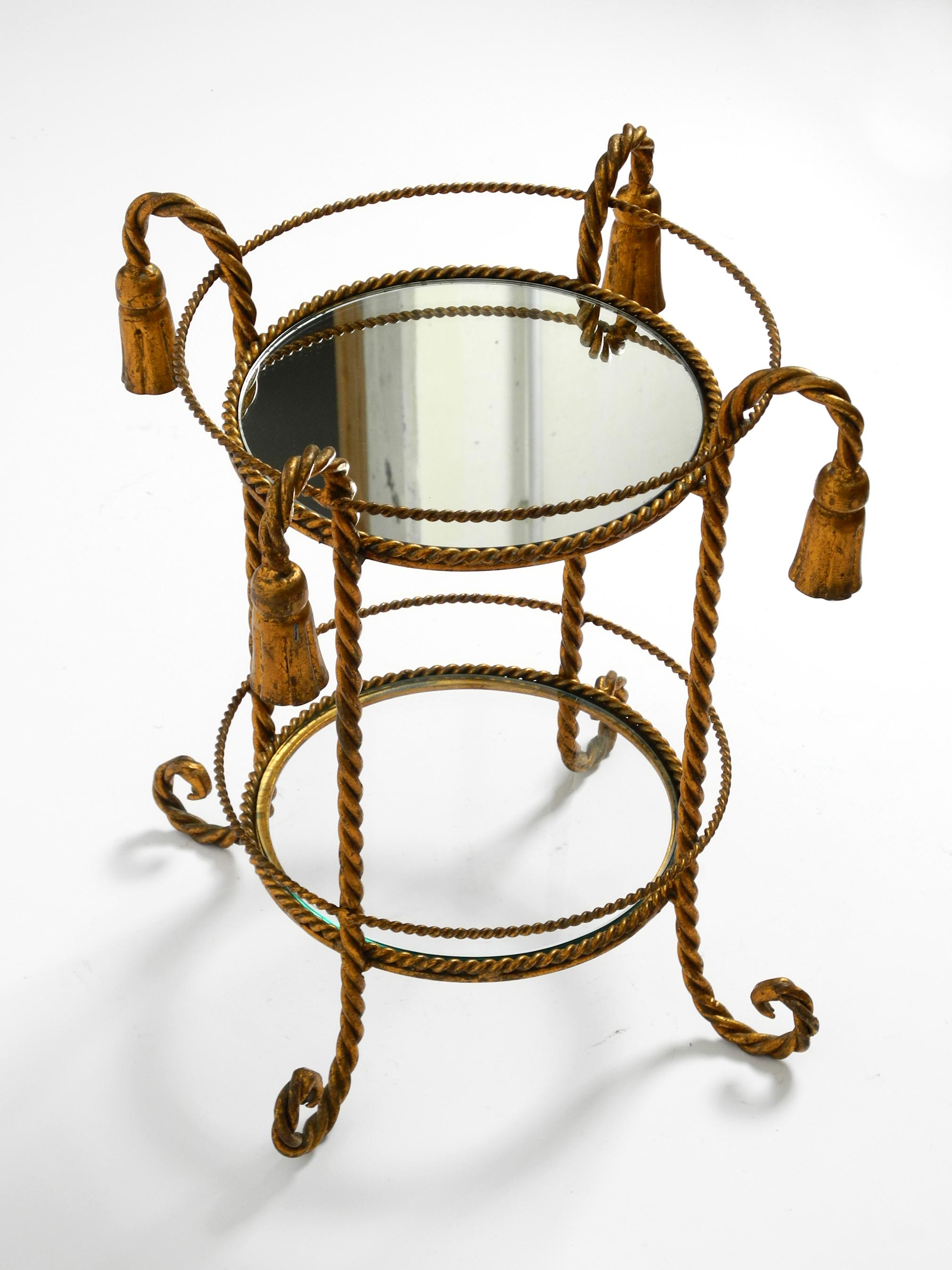 Small Italian Mid Century Regency side table in gilded iron by Li Puma Firenze 1