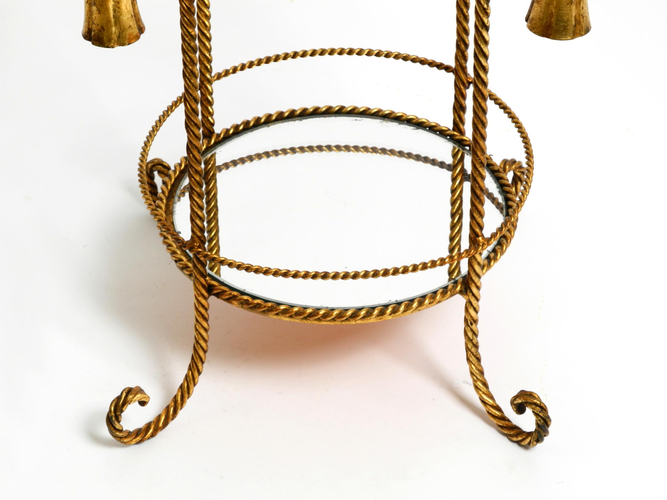 Small Italian Mid Century Regency side table made of gilded iron by Li Puma For Sale 12