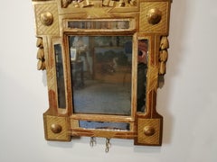 Small Italian Mirror Louis XVI Carved Golden Wood Gold Leaf Italian 18th Century