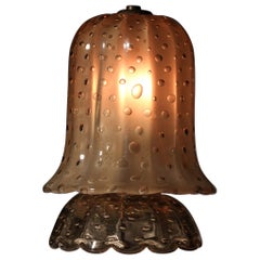 Small Italian Murano glass nightlight with a smoked finish and air bubbles, 1940