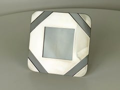 Small Italian nickel plated metal & Velvet 1970s Picture Frame