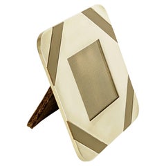 Small Italian nickel plated metal & Velvet 1970s Picture Frame