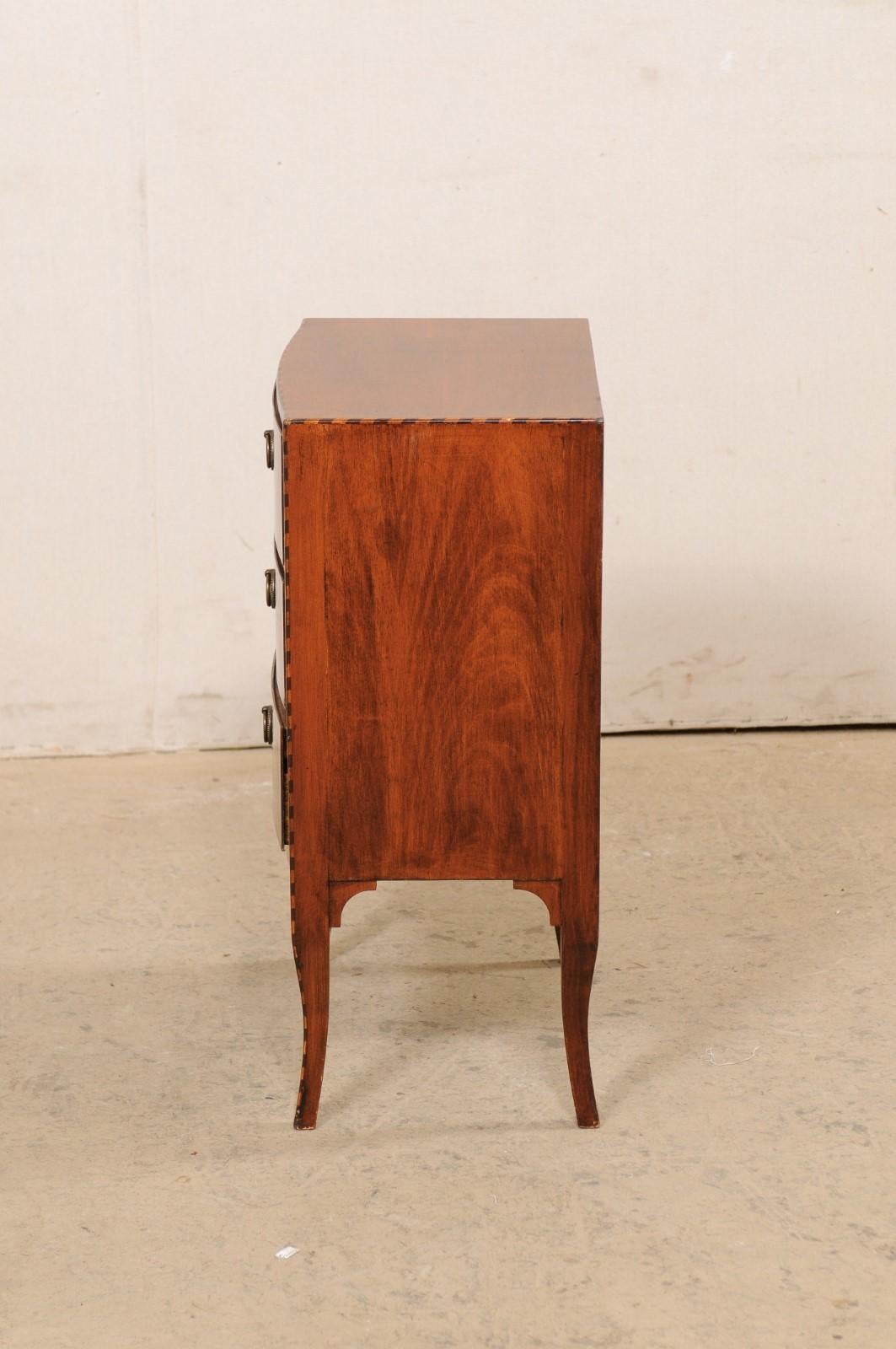Small Italian Raised Side Chest of Drawers w/Roped Inlay Trimming, Mid-20th C For Sale 5