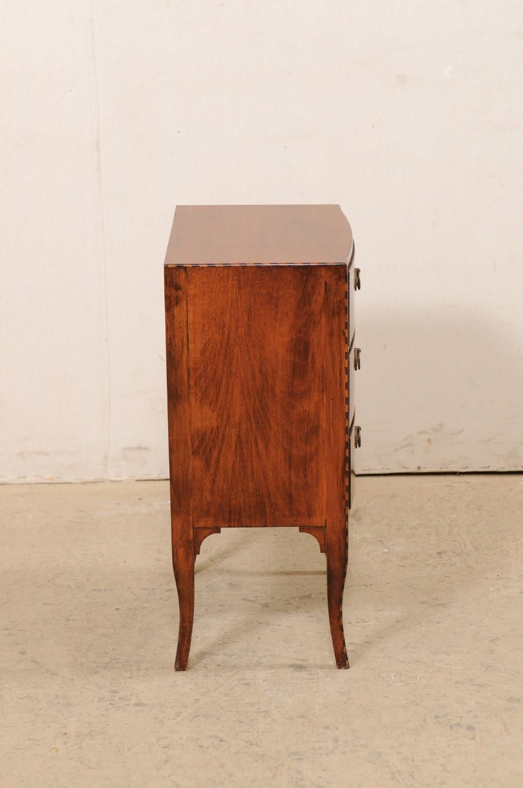 Small Italian Raised Side Chest of Drawers w/Roped Inlay Trimming, Mid-20th C For Sale 3