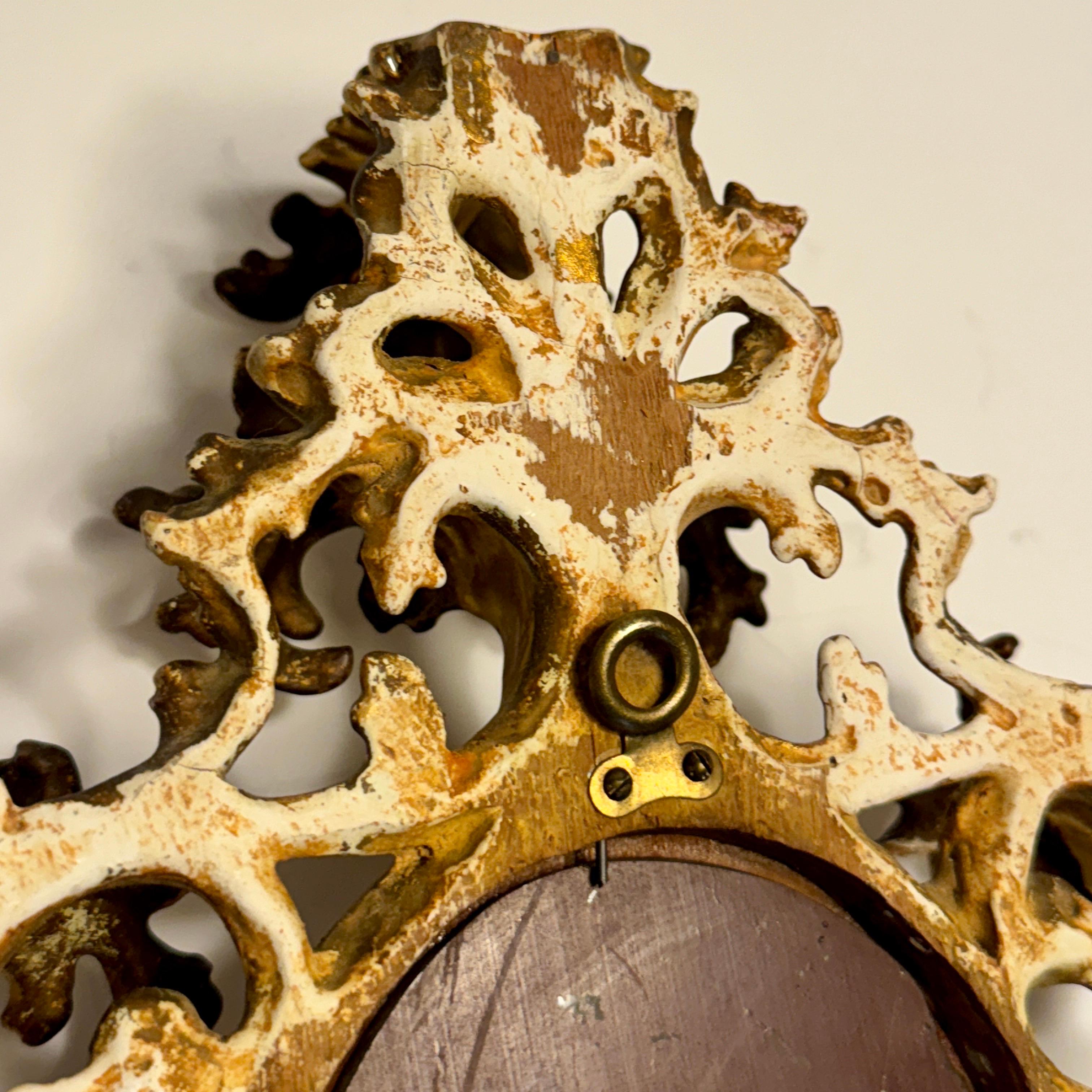 Small Italian Rococo Gilt Wood Wall or Vanity Mirror 8