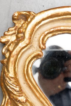 Small Italian Rococo-Style Gold Leaf Mirror