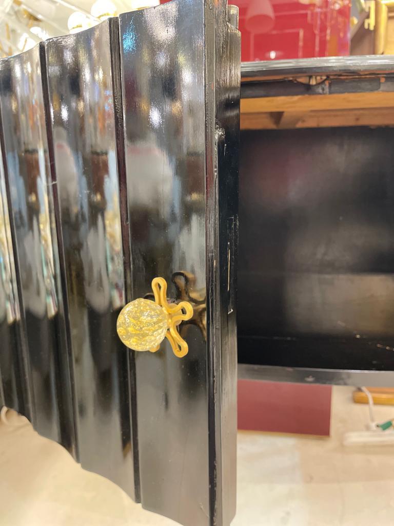 Small Italian Sideboard in Black Wood, circa 1930 1