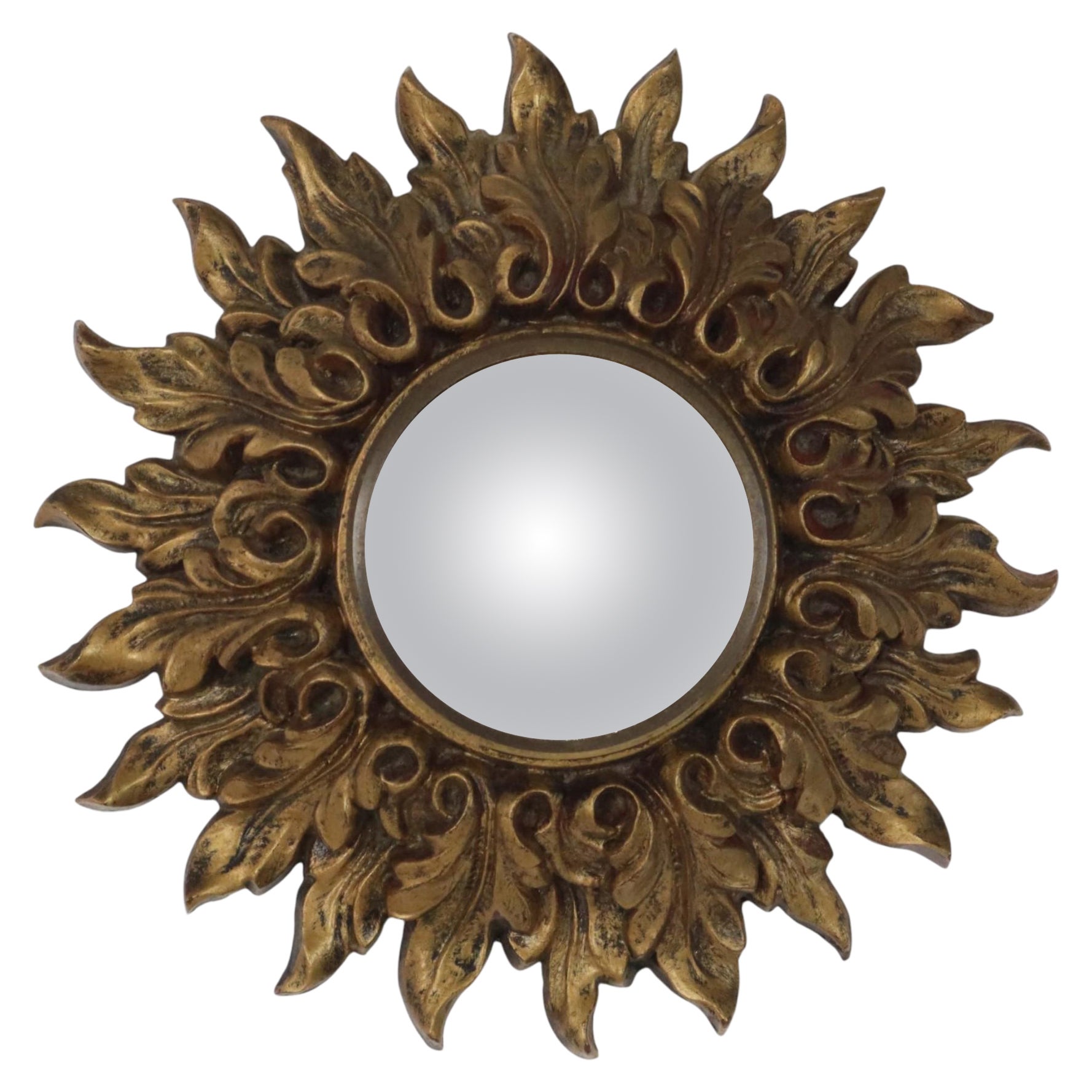 Small Italian Sunburst Mirror, Rococo Style, 24 cm