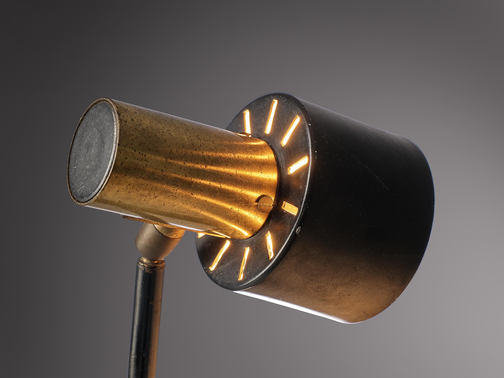 Mid-Century Modern Small Italian Table Lamp in Brass