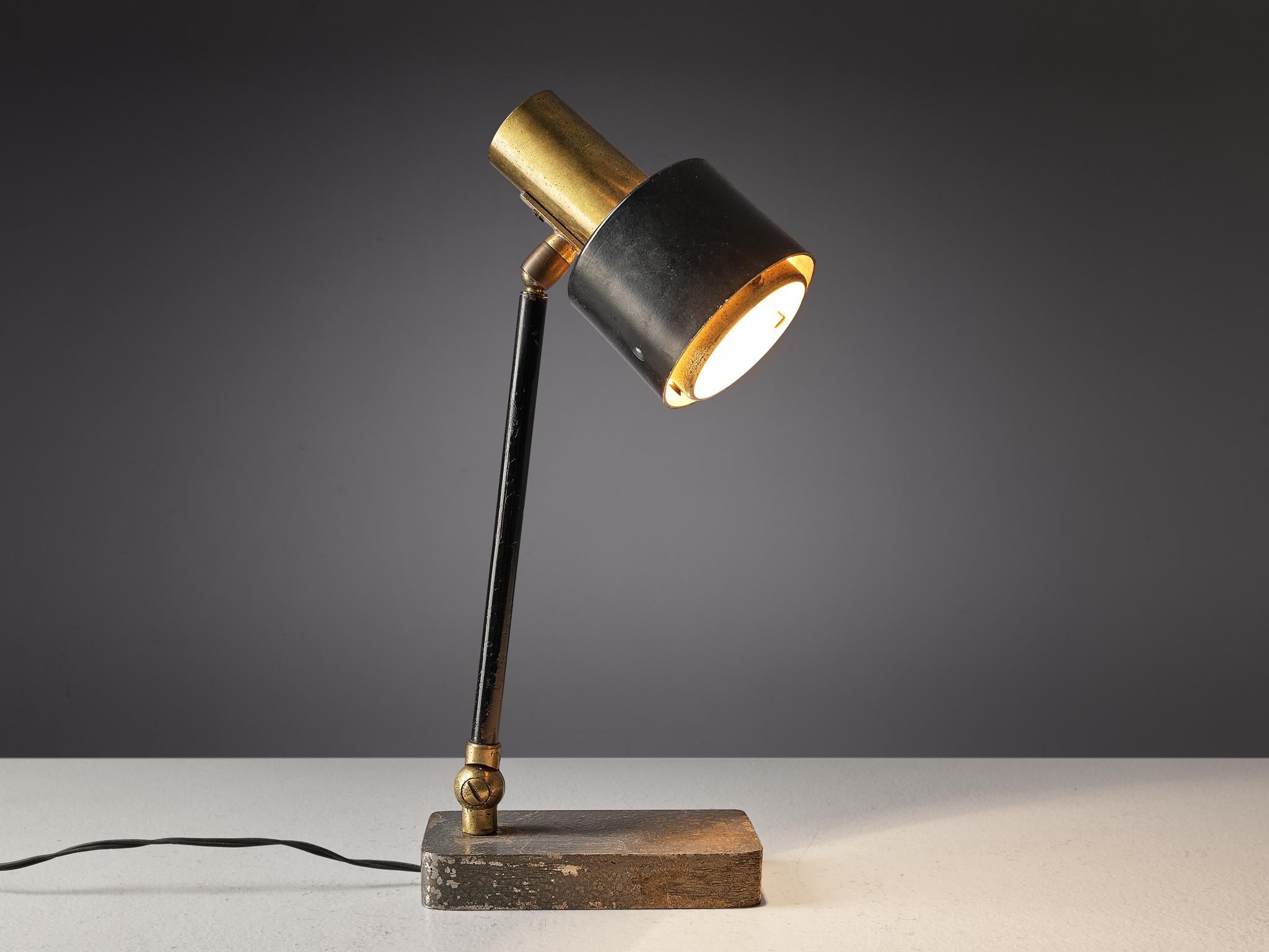 Mid-20th Century Small Italian Table Lamp in Brass