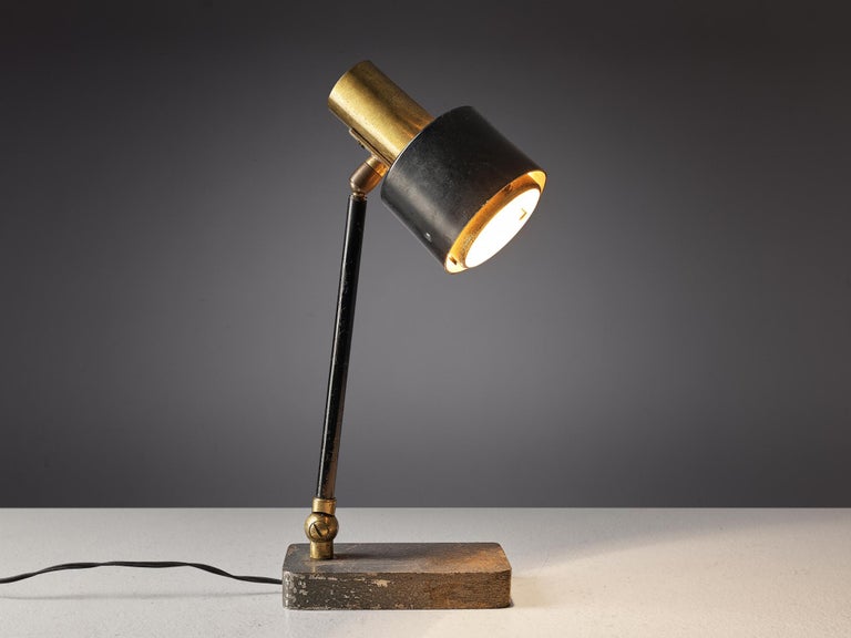 Mid-20th Century Small Italian Table Lamp in Brass For Sale