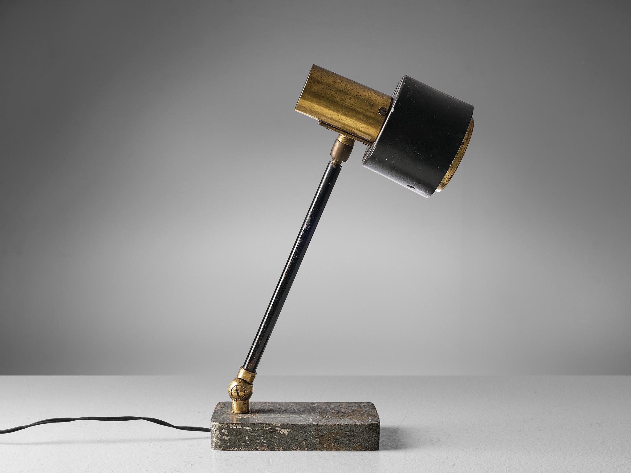 Small Italian Table Lamp in Brass 2