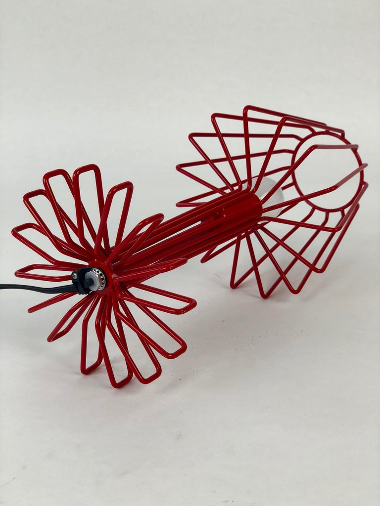 Small Italian Table Lamp in Red For Sale at 1stDibs