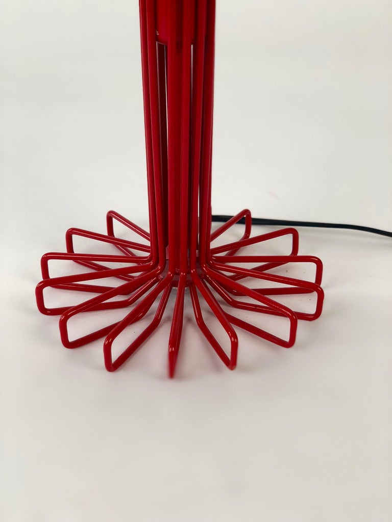 Small Italian Table Lamp in Red For Sale at 1stDibs
