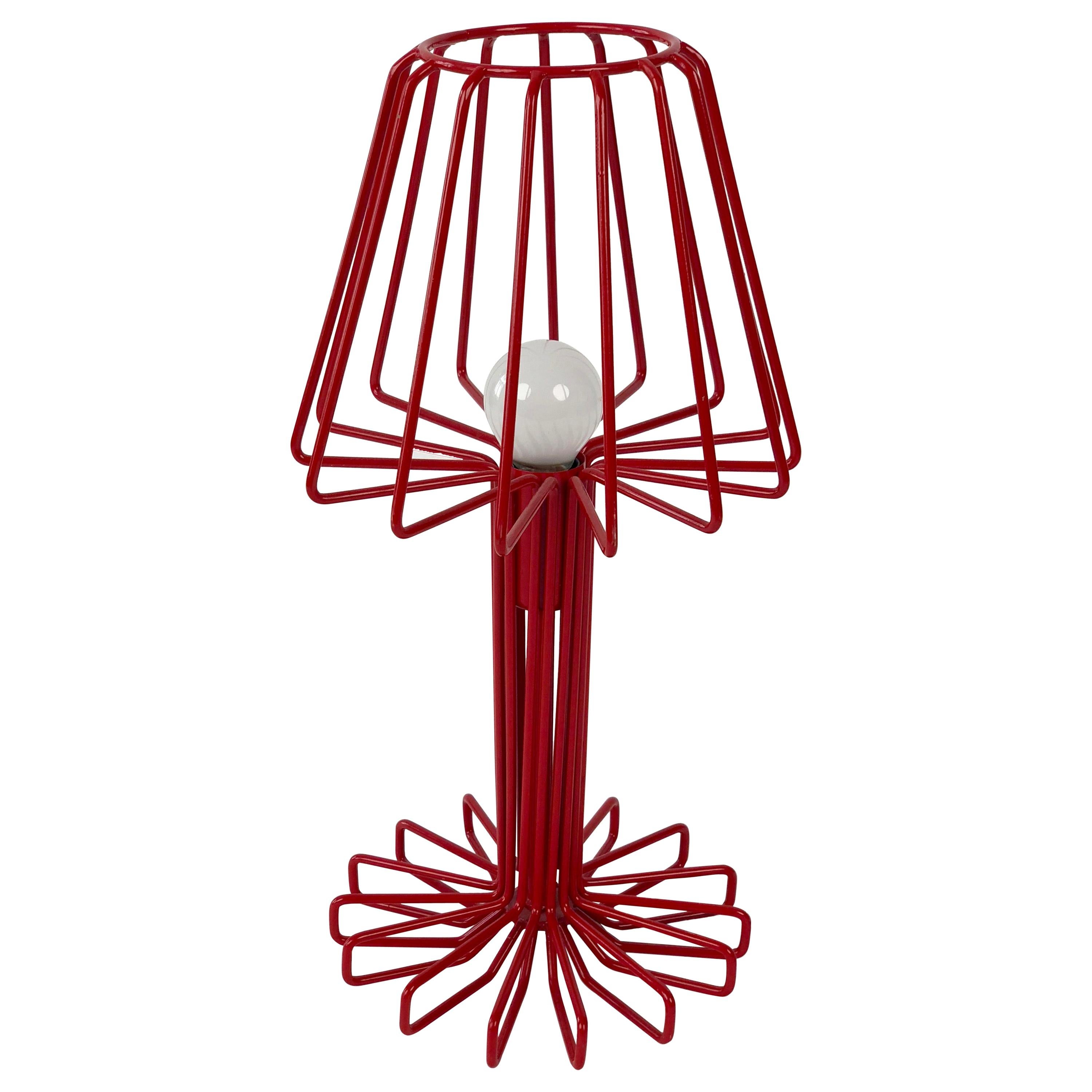 Small Italian Table Lamp in Red