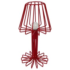 Small Italian Table Lamp in Red