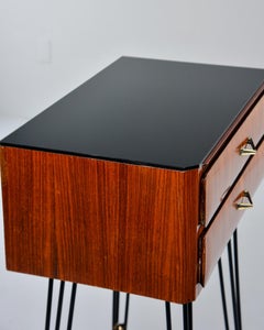 Small Italian Two-Drawer Side Cabinet with Hairpin Legs