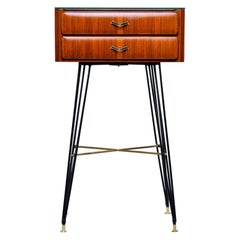 Small Italian Two-Drawer Side Cabinet with Hairpin Legs