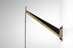 small Italian wall light with opaline 60's brass and metal