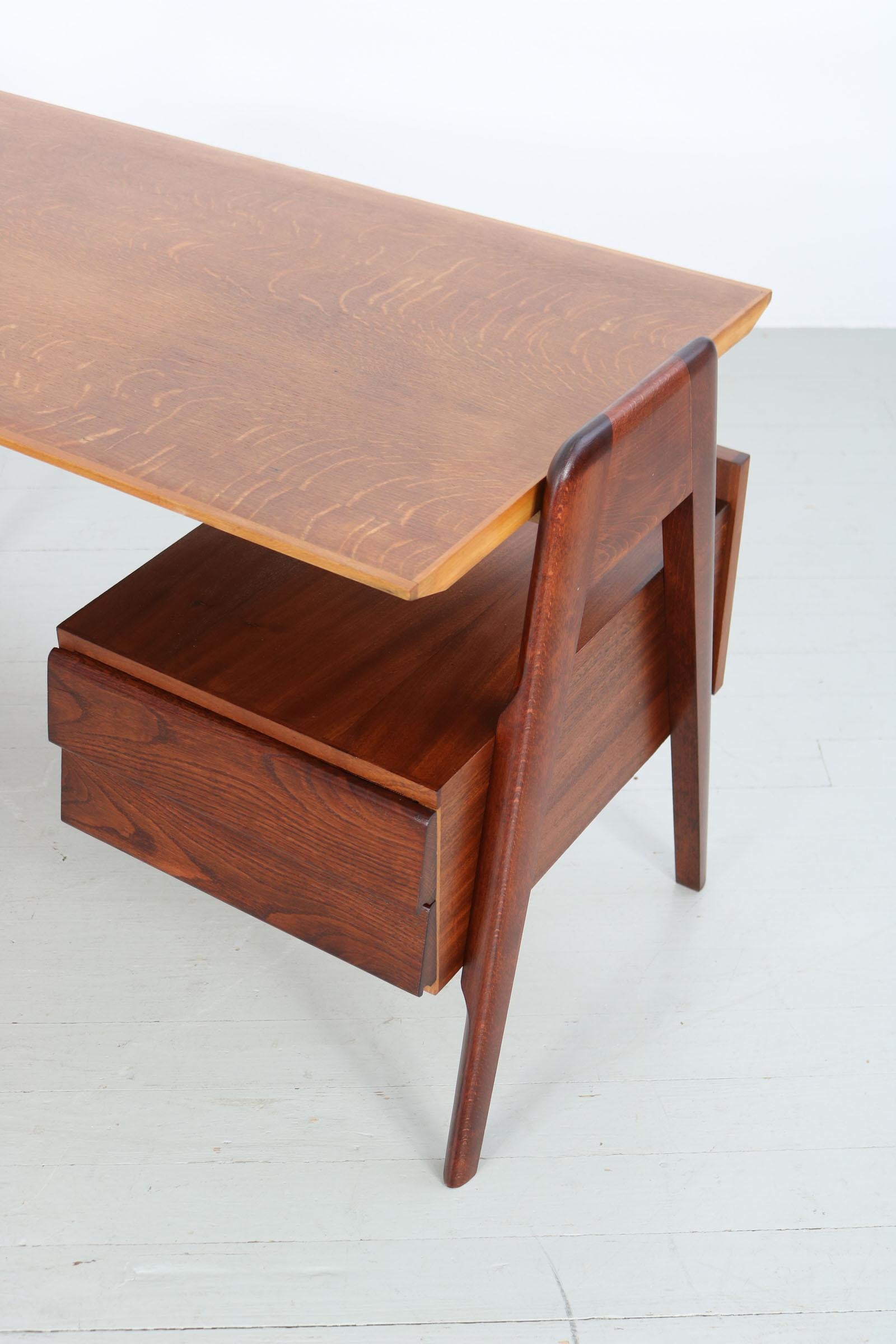 Small Italian Writing Desk with Two Drawers, 1950s 8
