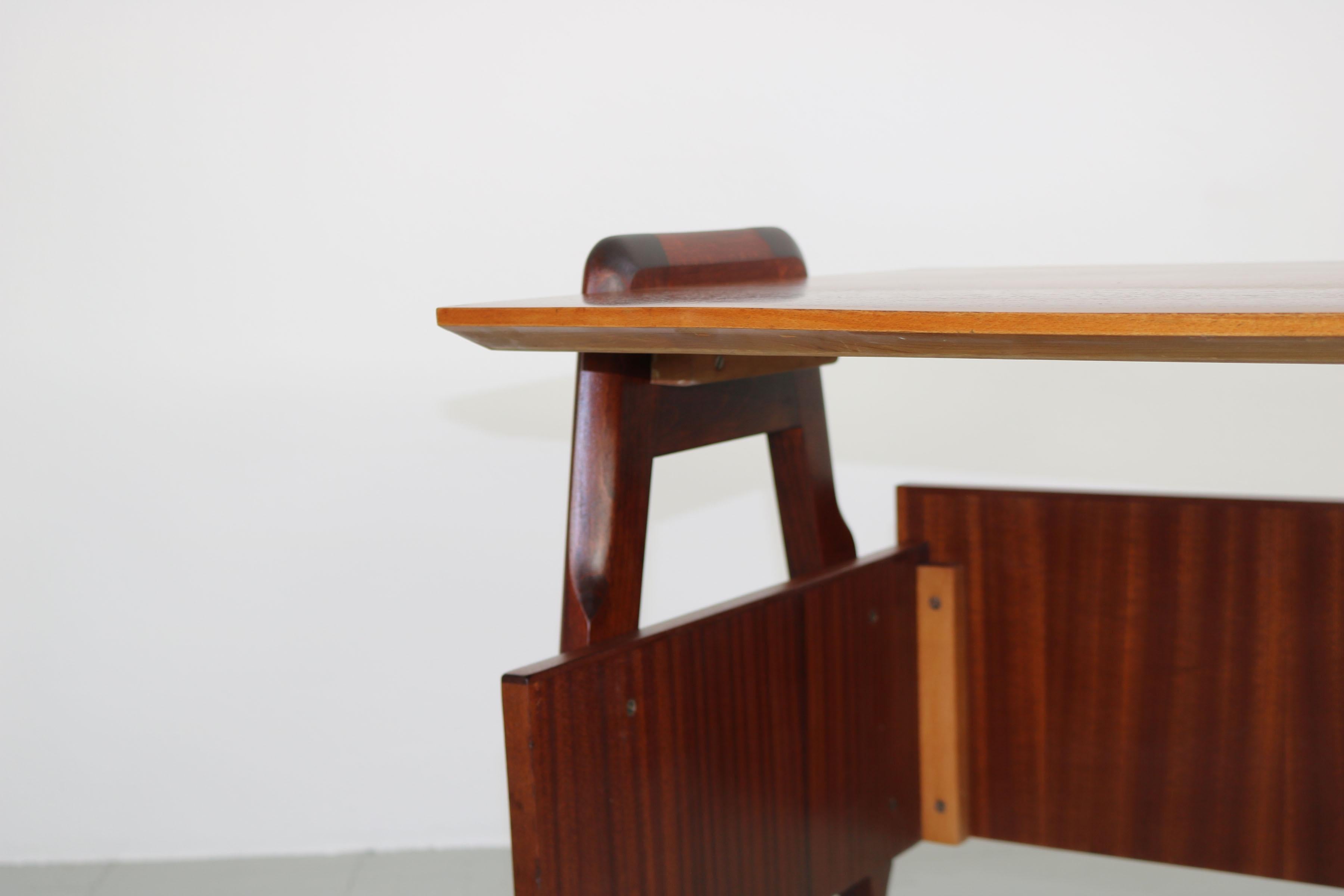 Small Italian Writing Desk with Two Drawers, 1950s 12