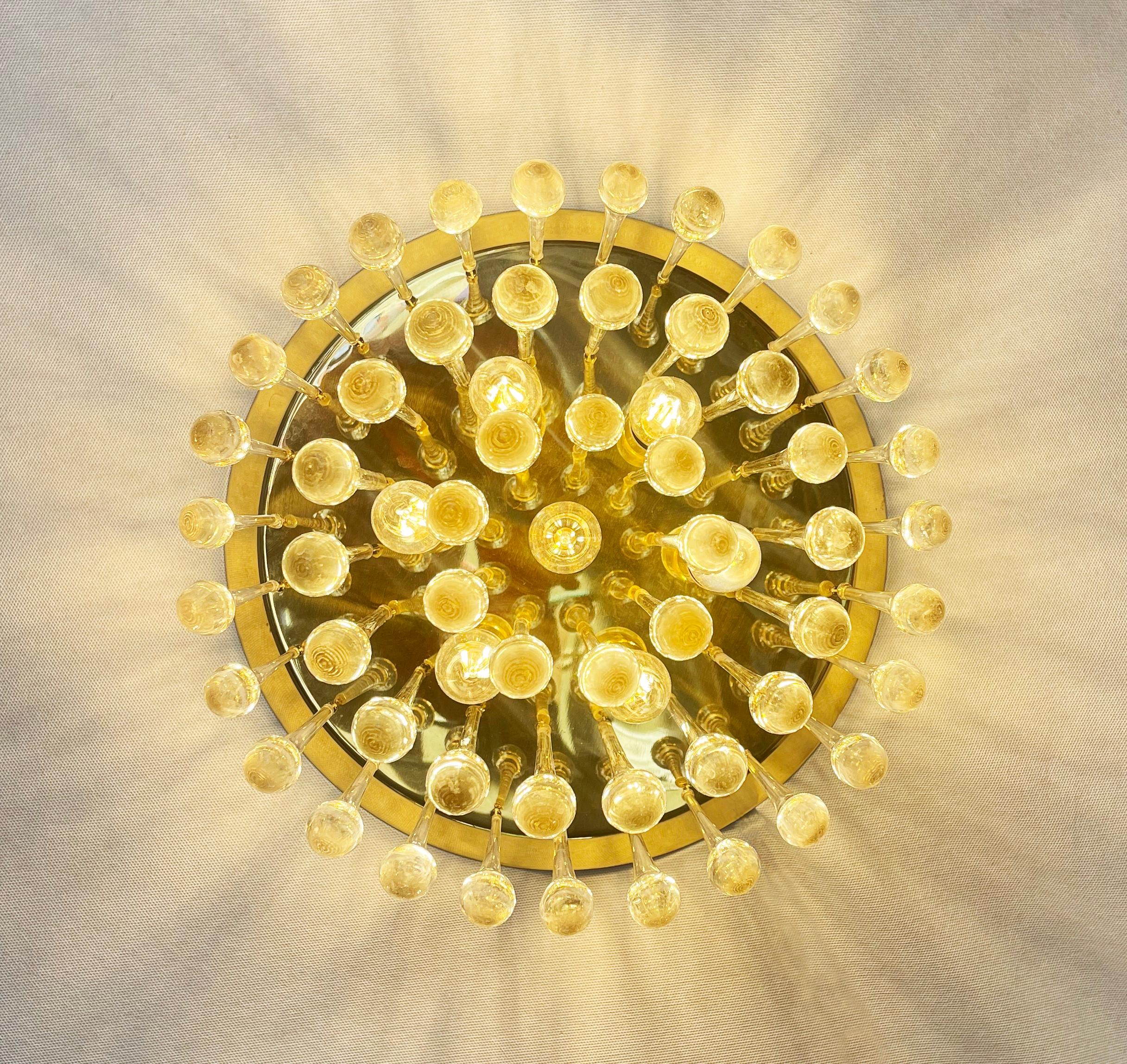 Hand-Crafted Small J. T. Kalmar Murano Glass Raindrop Ceiling Lamp Chandelier, 1970s, Vienna