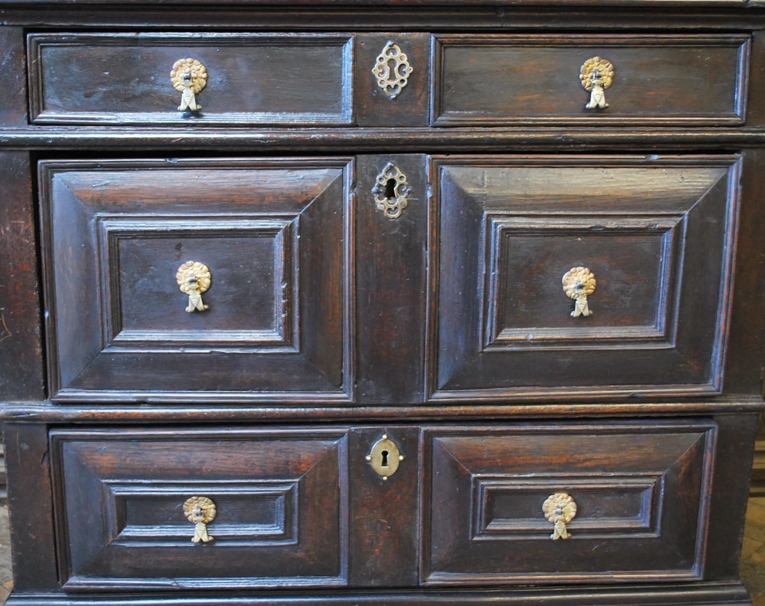English Small Jacobean Oak Chest of Drawers