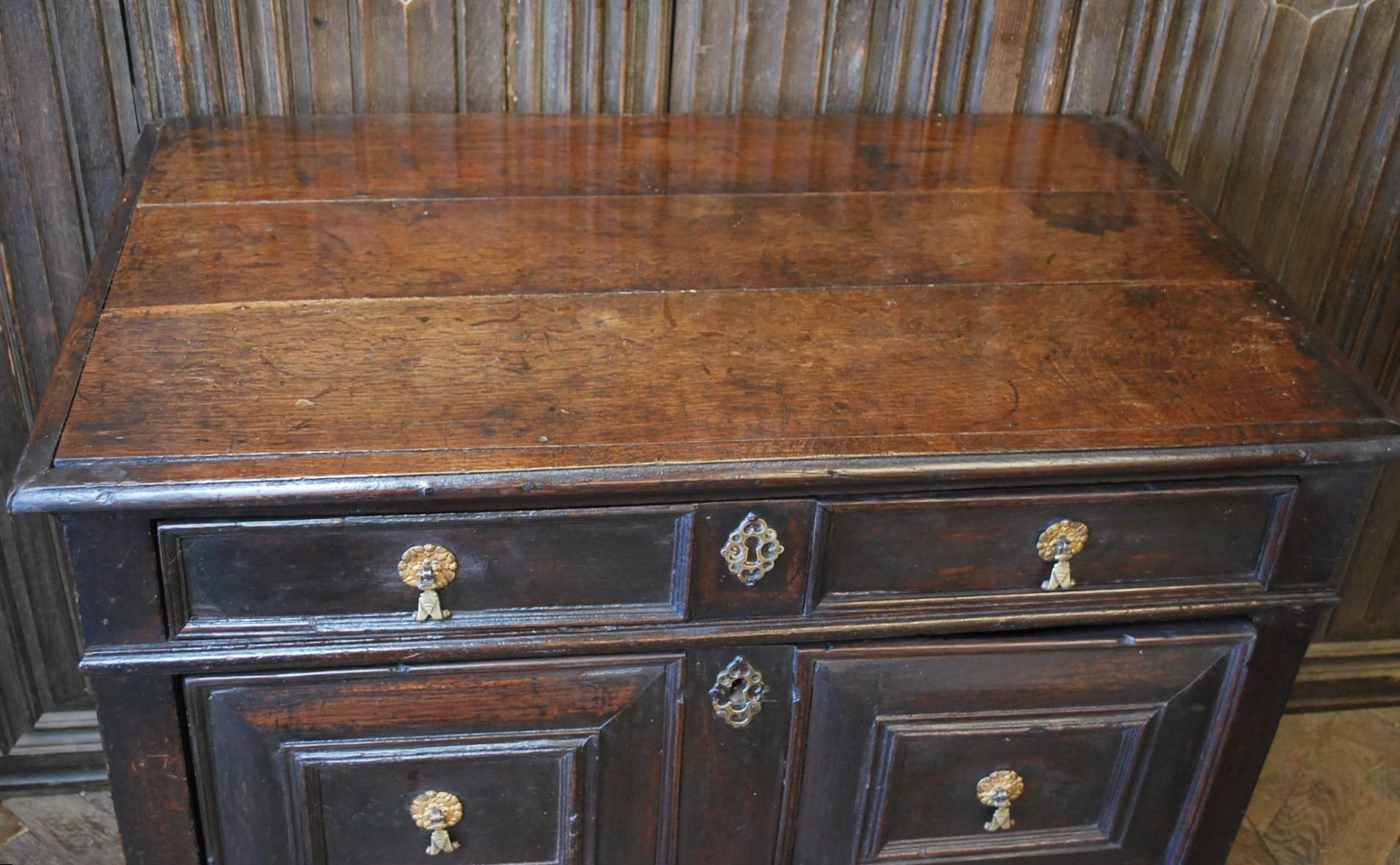 Hand-Crafted Small Jacobean Oak Chest of Drawers