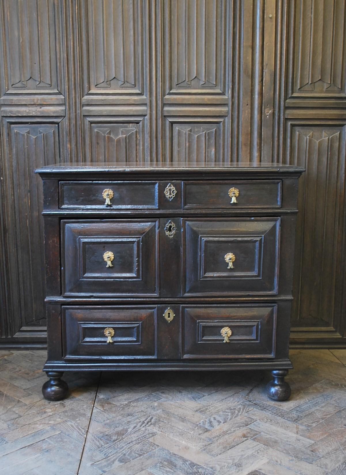 Small Jacobean Oak Chest of Drawers 1