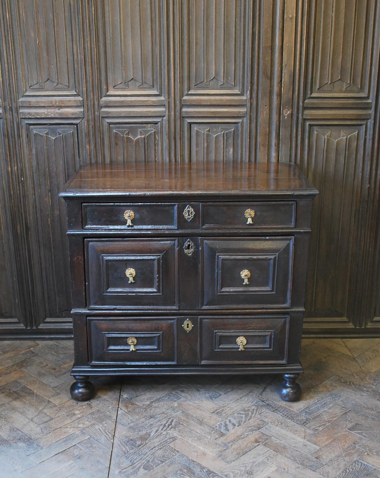 Small Jacobean Oak Chest of Drawers 2