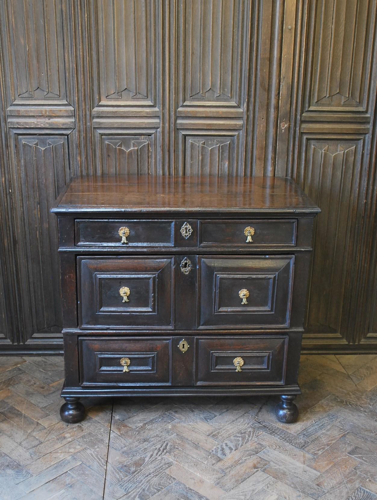 Small Jacobean Oak Chest of Drawers 3