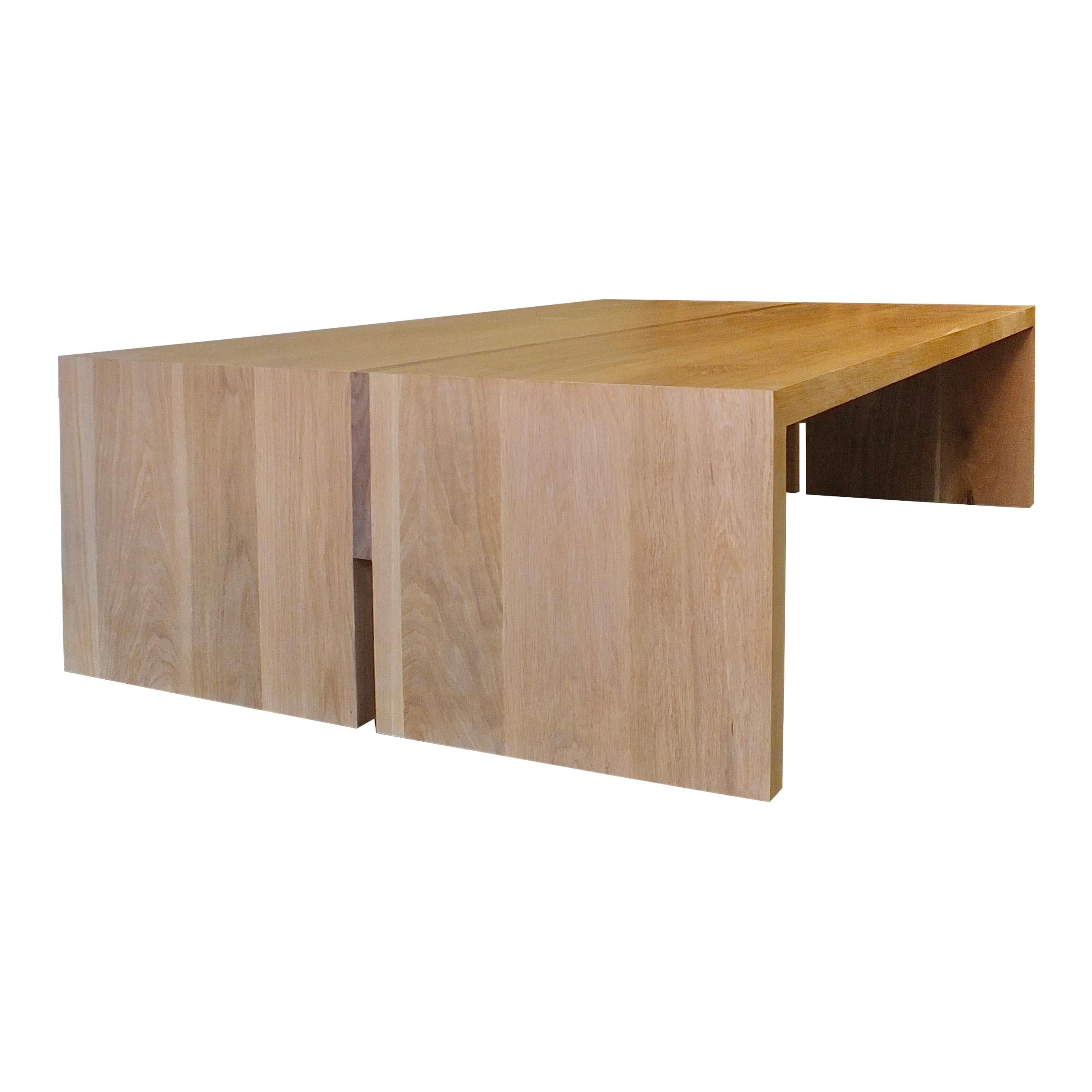 Minimalist James Coffee Table, Solid Oak and Walnut by Lynnea Jean For Sale at 1stDibs