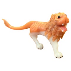 Small Japanese Art Glass Foo Dog / Lion Sculpture / Paperweight