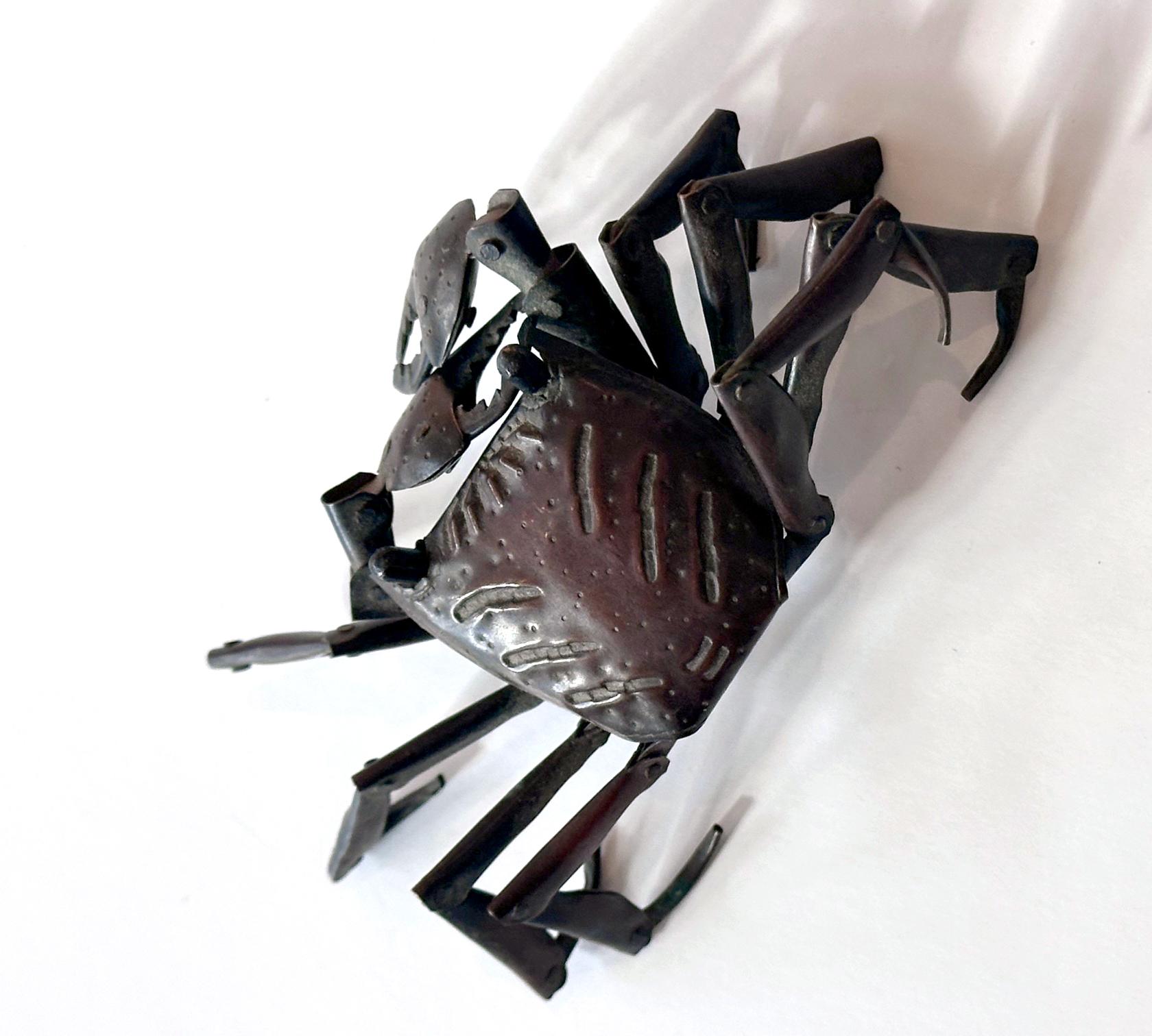 Japonisme Small Japanese Articulate Crab Jizai Okimono Meiji Period Signed For Sale