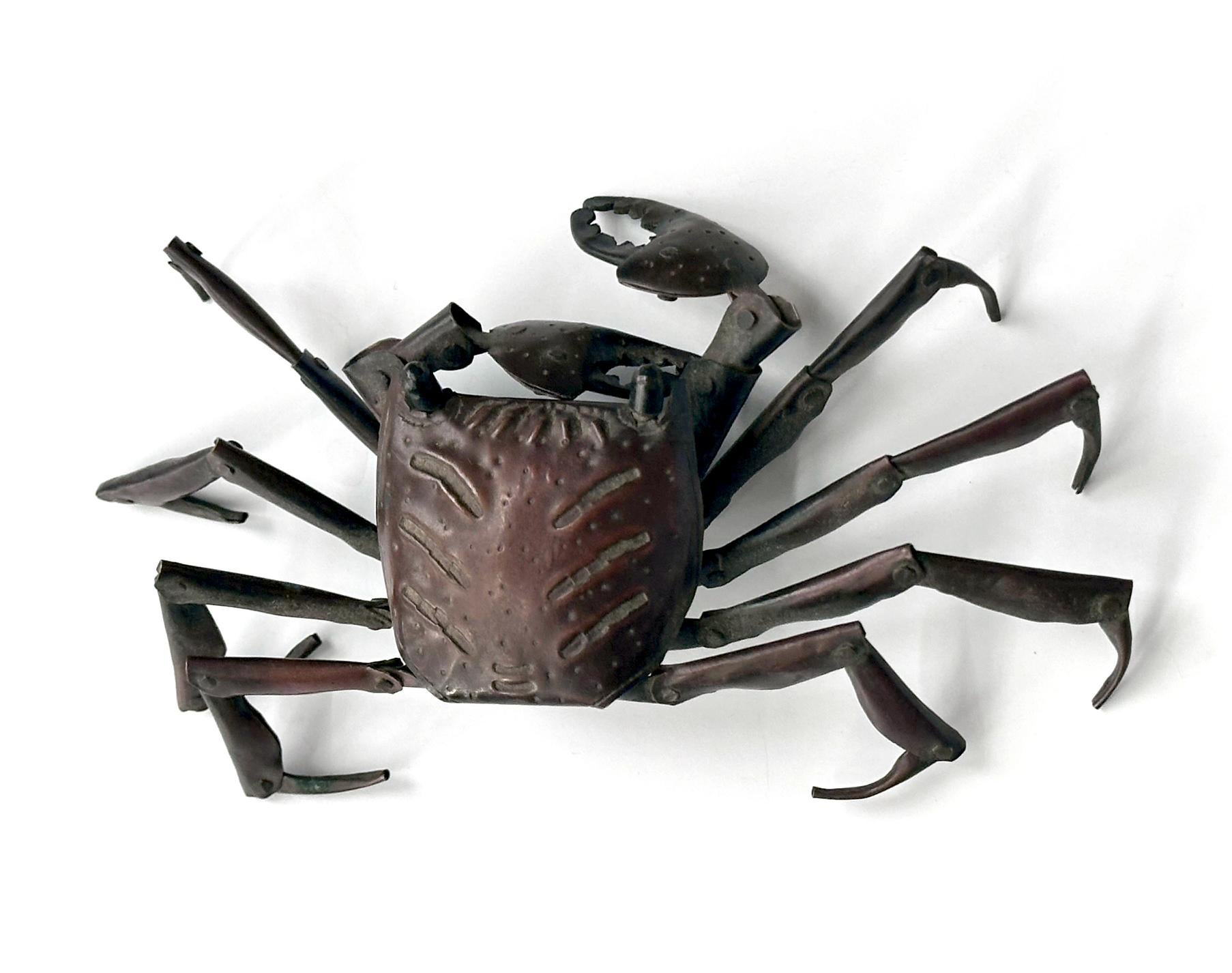 Small Japanese Articulate Crab Jizai Okimono Meiji Period Signed For Sale 1