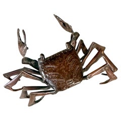 Petit crabe articulé japonais Jizai Okimono de la période Meiji signé