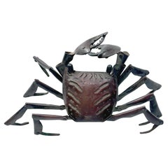 Small Japanese Articulate Crab Jizai Okimono Meiji Period Signed