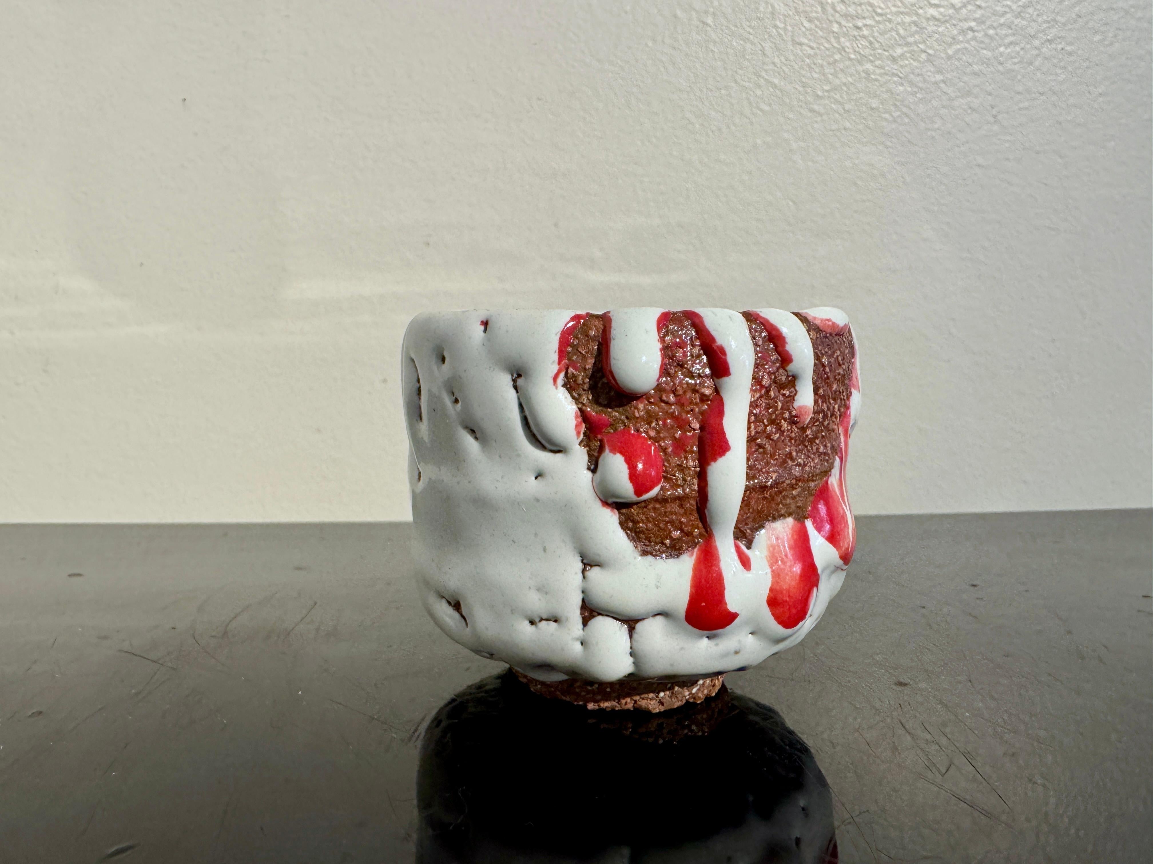 Japanische Oni Hagi Chawan (Teeschale)  von Seigan Yamane, ca. 2010, Japan (Gebrannt) im Angebot