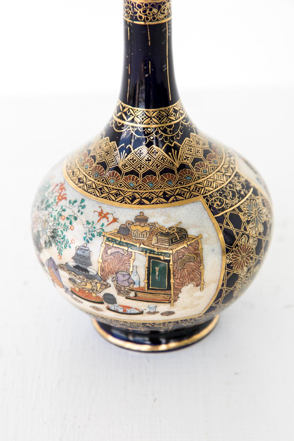 Pottery Small Japanese Satsuma Vase