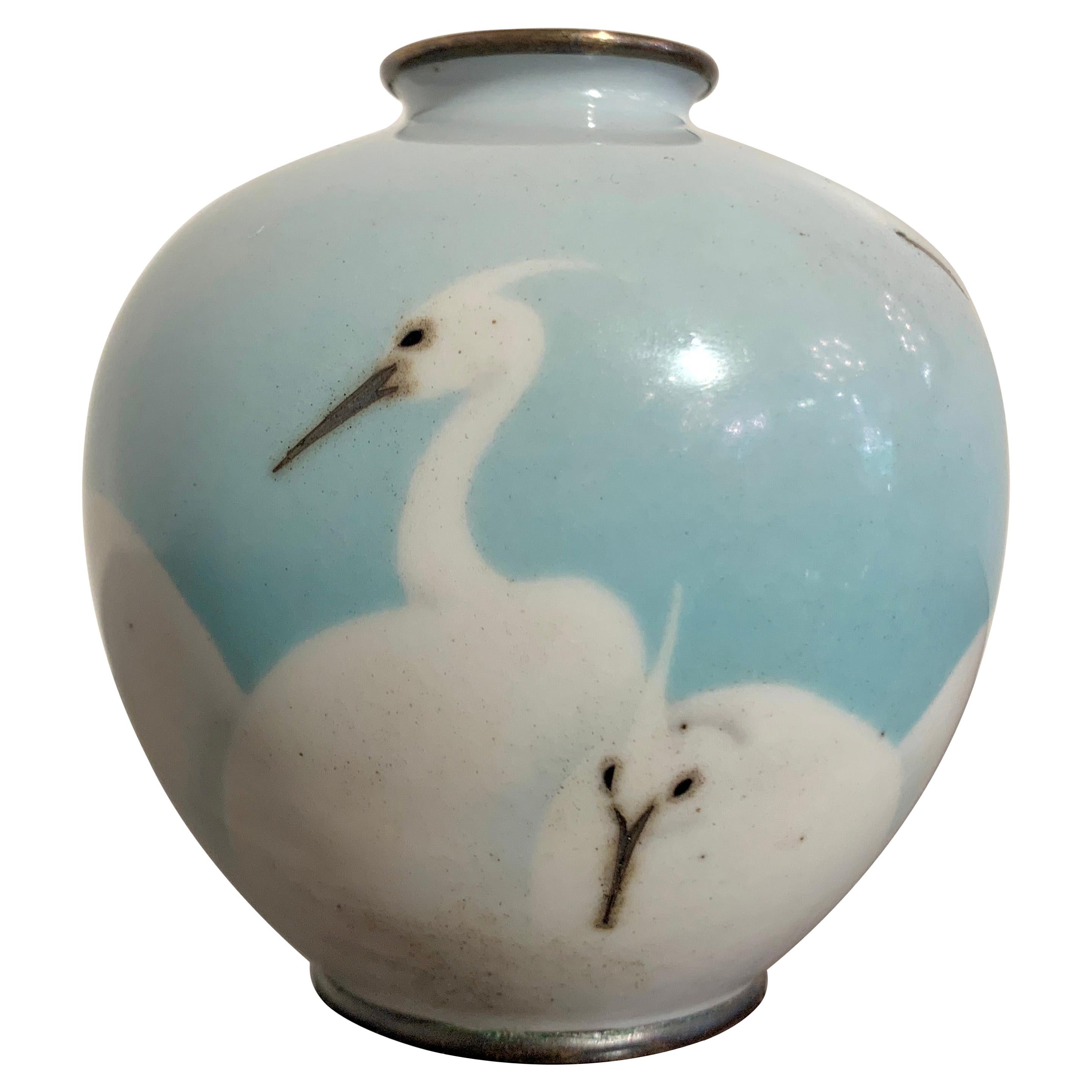 Small Japanese Wireless Cloisonne Vase by Gonda Hirosuke, Taisho Period