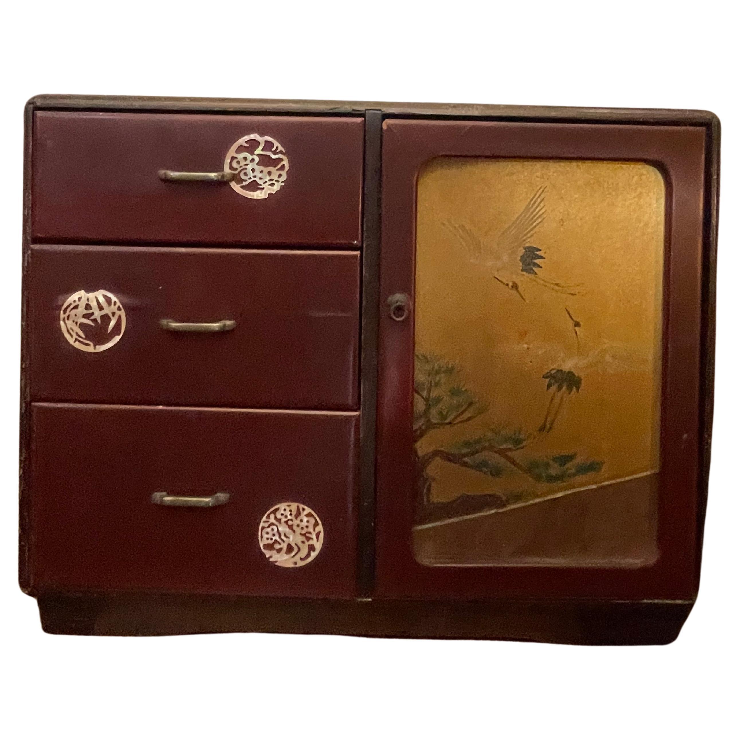 Small Japanese Wooden Cupboards 1970s