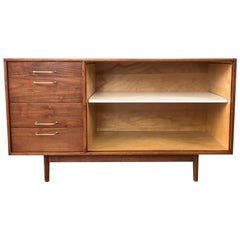 Small Jens Risom Walnut Credenza / Sideboard