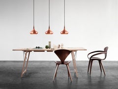 Small Jo Hammerborg 'Orient' Pendant for Fritz Hansen in Copper and Rosewood