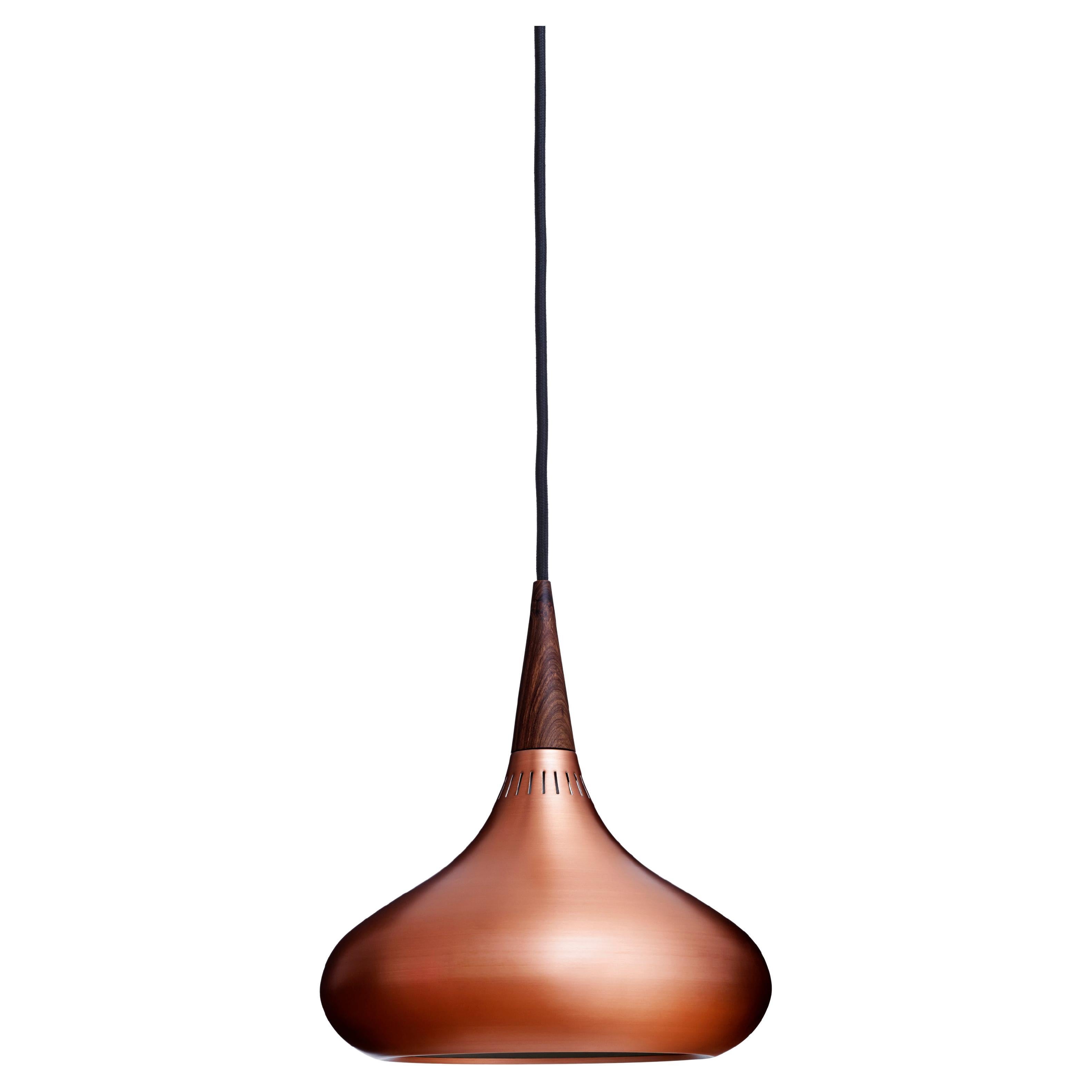 Small Jo Hammerborg 'Orient' Pendant for Fritz Hansen in Copper and Rosewood For Sale