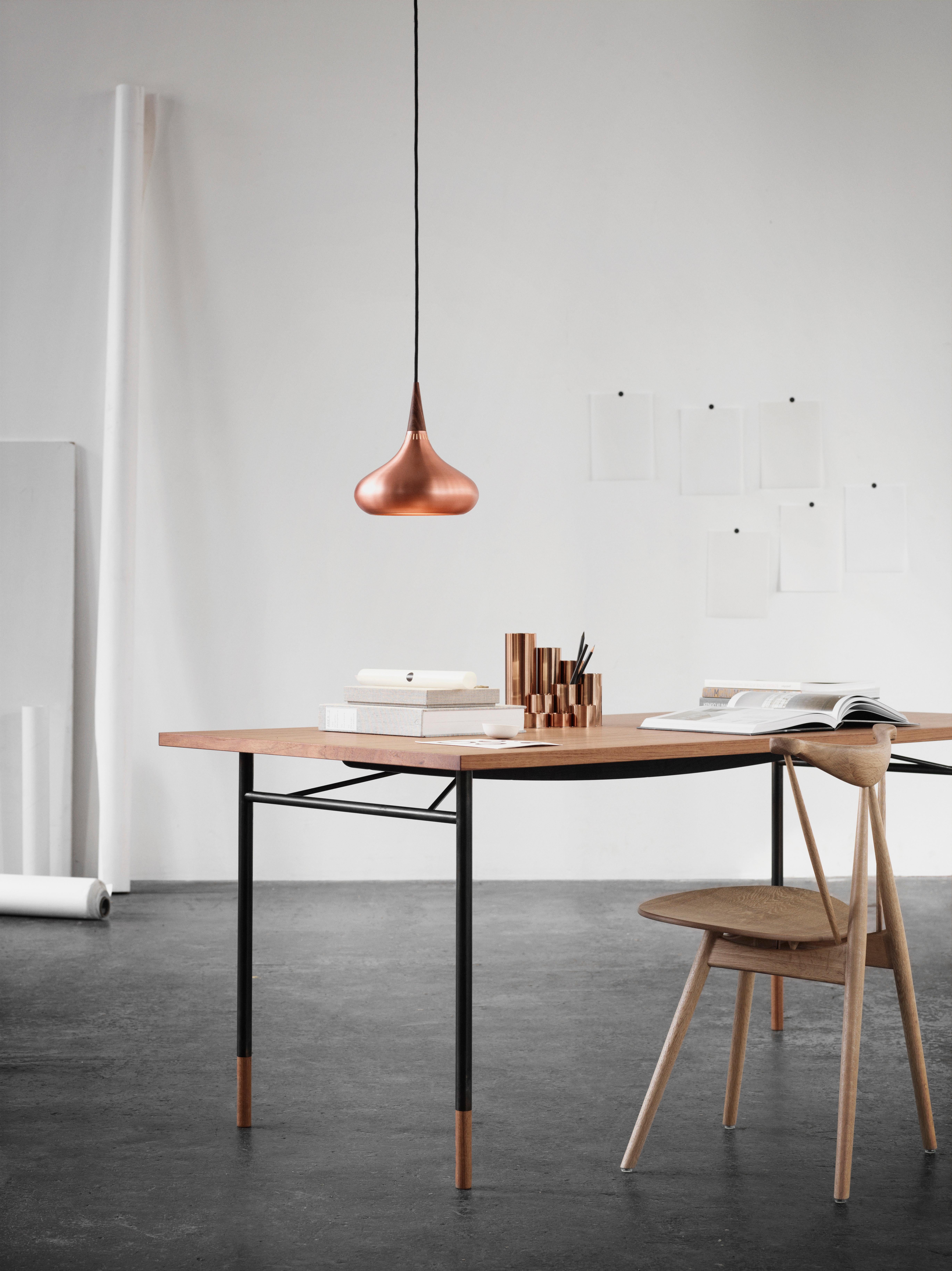Small Jo Hammerborg 'Orient' Pendant Lamp for Fritz Hansen in Black and Rosewood For Sale 8